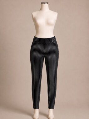 Pinstripe Conceited 2X Pointe Skinny Pants High Rise Skinny Stretch Career